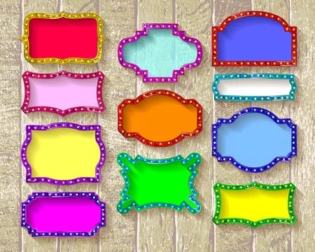 Set with gold frames イラスト素材