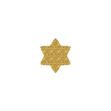 Set Gold glitter texture snowflake isolated on white background. Object for new Stock Illustration