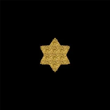Set Gold glitter texture snowflake isolated background. Object for new year and Stock Illustration
