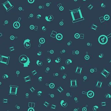 Set Gold medal, mine, bars and  on seamless pattern. Vector Stock Illustration