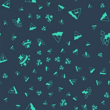Set Gold mine, ring and Growth arrow with gold bars on seamless pattern. Vector イラスト素材