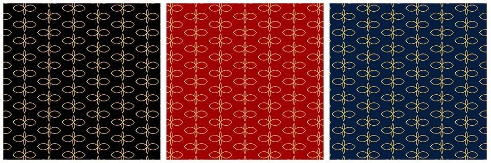 Set of gold patterns on different backgrounds. Stock Illustration