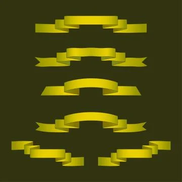 Set of gold ribbons Stock Illustration