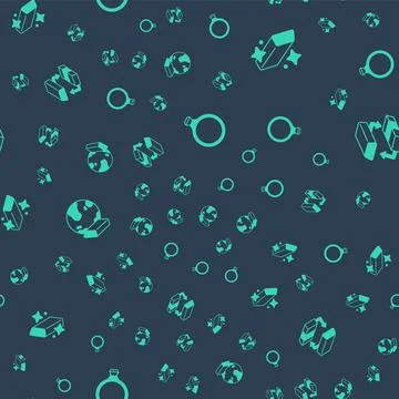 Set Gold ring, bars,  and exchange money on seamless pattern. Vector Illustrazione stock