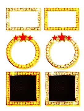 A set of gold signs 스톡 일러스트