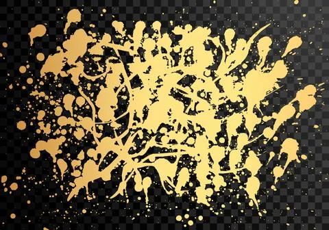 Set of gold splash on black background vector illustration Stock Illustration