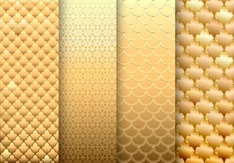 Set of gold textures backgrounds Stock Illustration