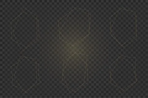 Set of golden abstract frames for trendy design of invitations, greeting card Stock Illustration