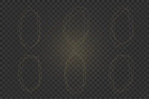 Set of golden abstract frames for trendy design of invitations, greeting card Stock Illustration