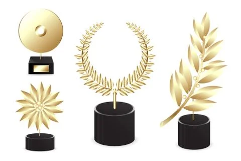 Set of golden awards Stock Illustration