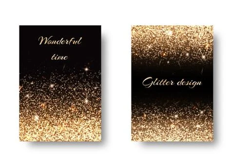 Set golden background Stock Illustration