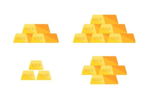 Set of Golden bars Stock Illustration