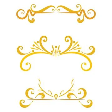 Set of golden border arabesque frames Vector Stock Illustration