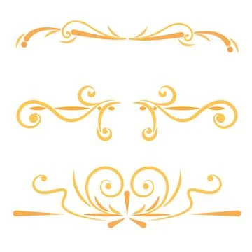 Set of golden border arabesque frames Vector 스톡 일러스트