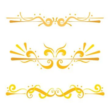 Set of golden border arabesque frames Vector Stock Illustration