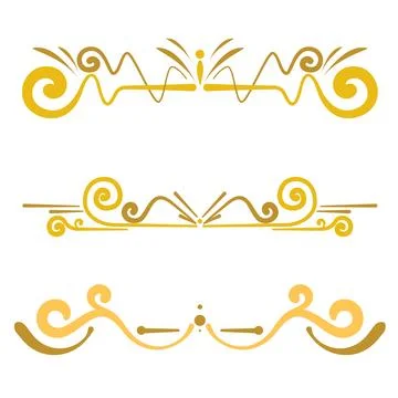 Set of golden border arabesque frames Vector Stock Illustration