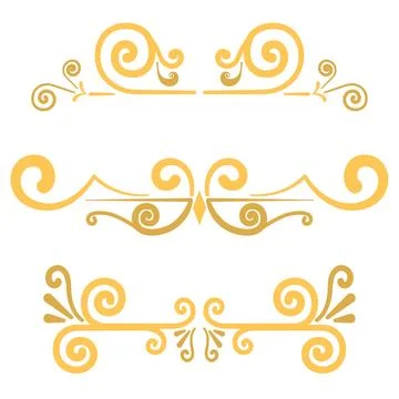 Set of golden border arabesque frames Vector Stock Illustration