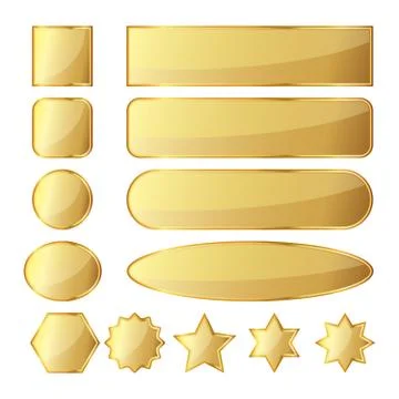 Set of golden buttons. Vector illustration Stock Illustration