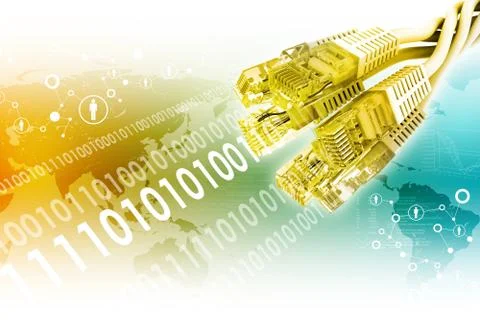 Set of golden computer cable Ilustração Stock