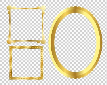Set of golden frames Stock Illustration