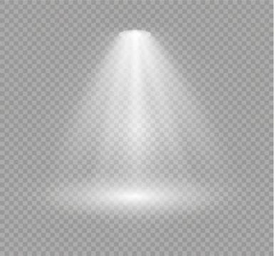 Set of golden glowing lights effects isolated on transparent background. Sun Stock Illustration