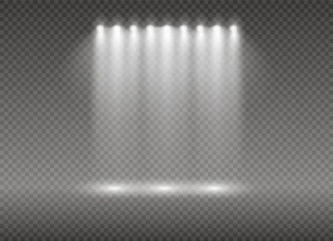 Set of golden glowing lights effects isolated on transparent background. Sun Stock Illustration