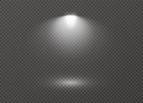 Set of golden glowing lights effects isolated on transparent background. Sun Stock Illustration