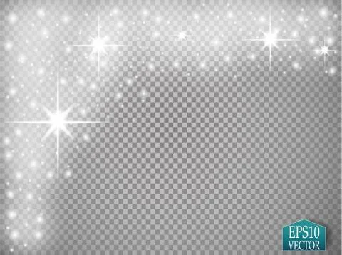 Set of golden glowing lights effects isolated on transparent background. Sun 库存插图