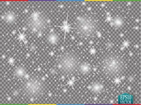 Set of golden glowing lights effects isolated on transparent background. Sun Ilustración de archivo