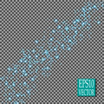 Set of golden glowing lights effects isolated on transparent background. Sun  Stock Illustration