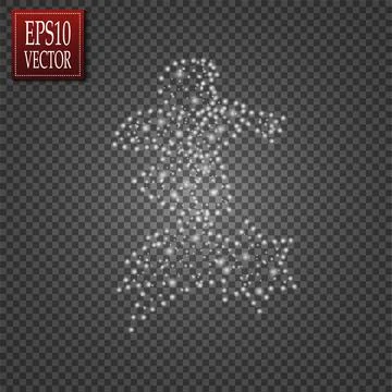 Set of golden glowing lights effects isolated on transparent background. Sun Stock Illustration