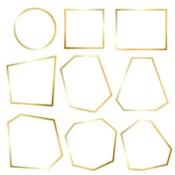Set of golden gradient border frame on white element for design, stock vector Stock-Illustration
