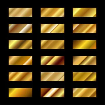 Set of golden gradient. Gold gradient collection. Vector EPS 10 Stock Illustration