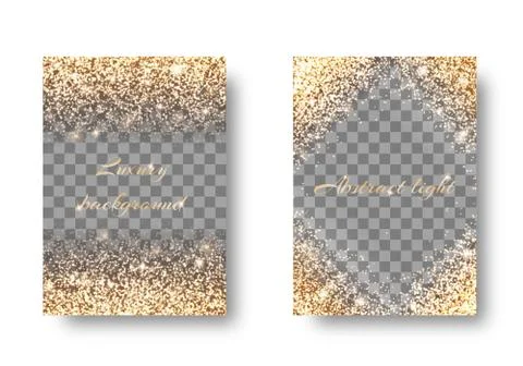 Set golden light transparent background Stock Illustration