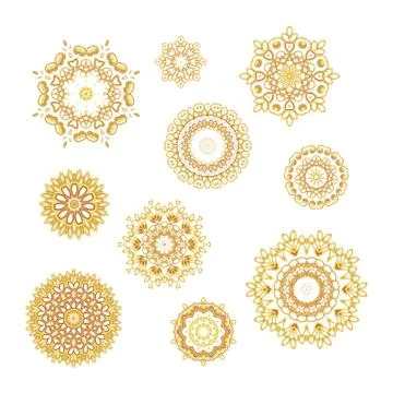 Set of the golden patterns Stock Illustration