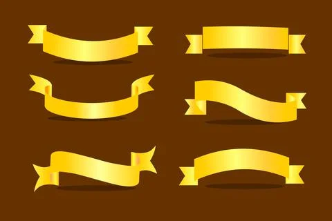 Set of golden ribbons vector Stock-Illustration