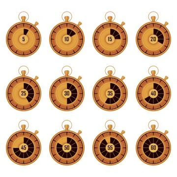 Set golden stopwath Stock Illustration