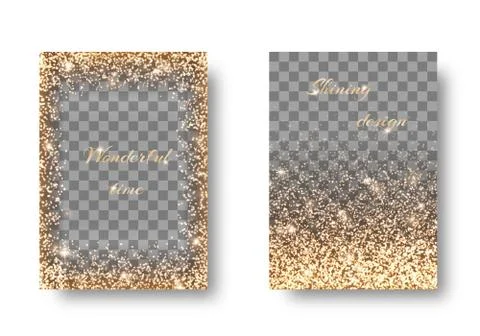 Set golden transparent background Illustrazione stock