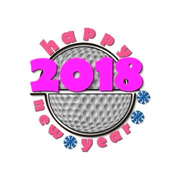 Set of golf  and New Year 2018 Stock Illustration
