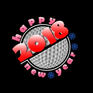 Set of golf  and New Year 2018 Stock Illustration