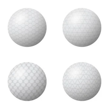 Set of Golf Balls Isolated on White Background Stock Illustration