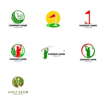 Set of Golf Club Logo Design Template Vector Illustration Stock Illustration
