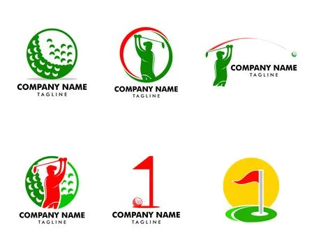 Set of Golf Club Logo Design Template Vector Illustration Stock Illustration