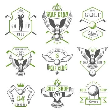 Set of Golf Logo, Labels and Emblems Free Stock Illustration