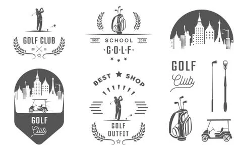 Set of Golf Logo, Labels and Emblems 스톡 일러스트