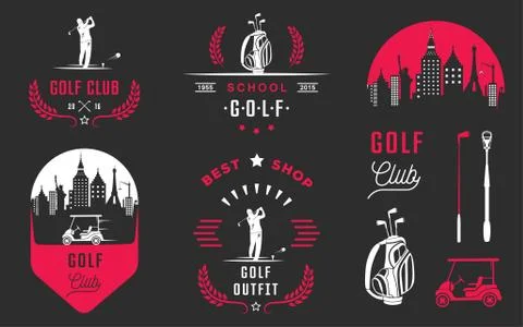 Set of Golf Logo, Labels and Emblems 스톡 일러스트