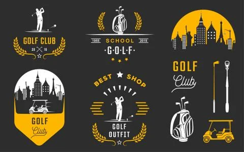 Set of Golf Logo, Labels and Emblems 스톡 일러스트