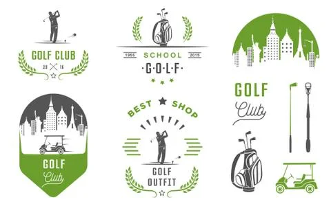 Set of Golf Logo, Labels and Emblems Stock Illustration