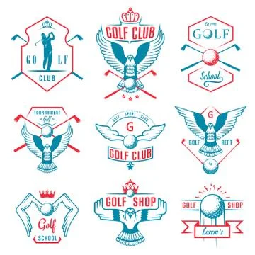Set of Golf Logo, Labels and Emblems Stock Illustration