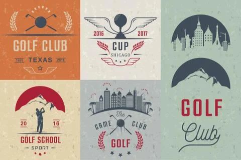 Set of Golf Logo, Labels and Emblems 스톡 일러스트